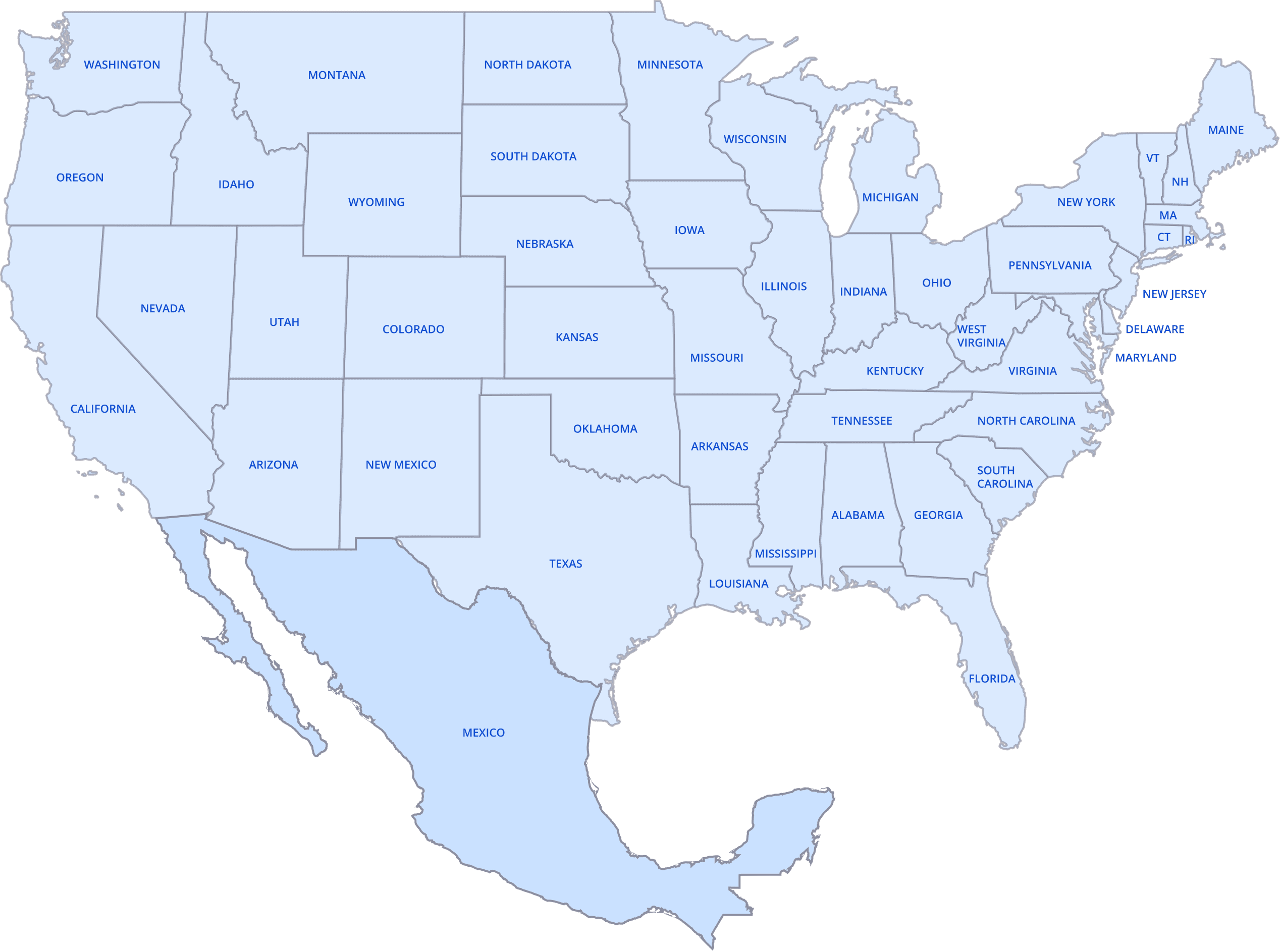 GLG Nationwide Warehouse Coverage Map